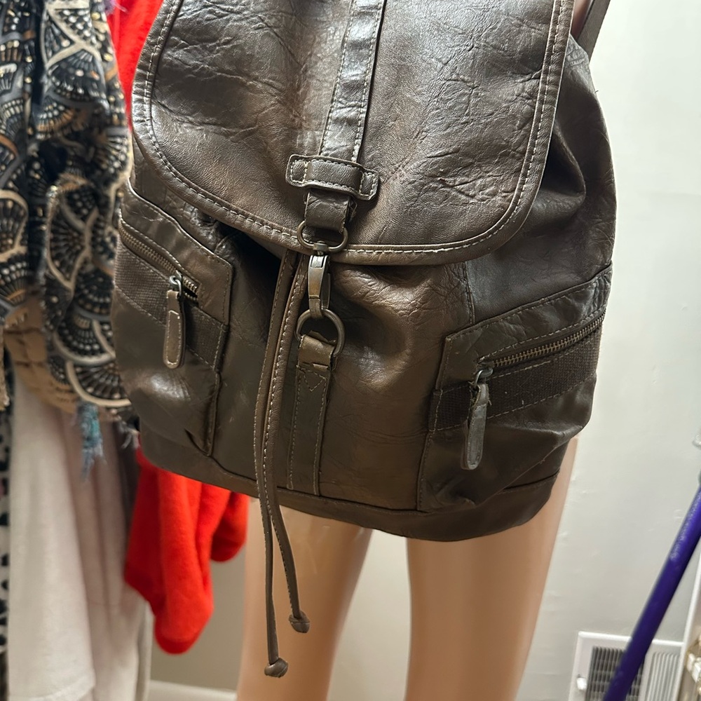Brown Leather Backpack